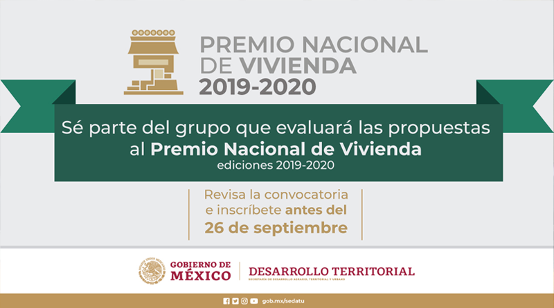 CONVOCATORIA Evaluador en el Premio Nacional de Vivienda 2019-2020